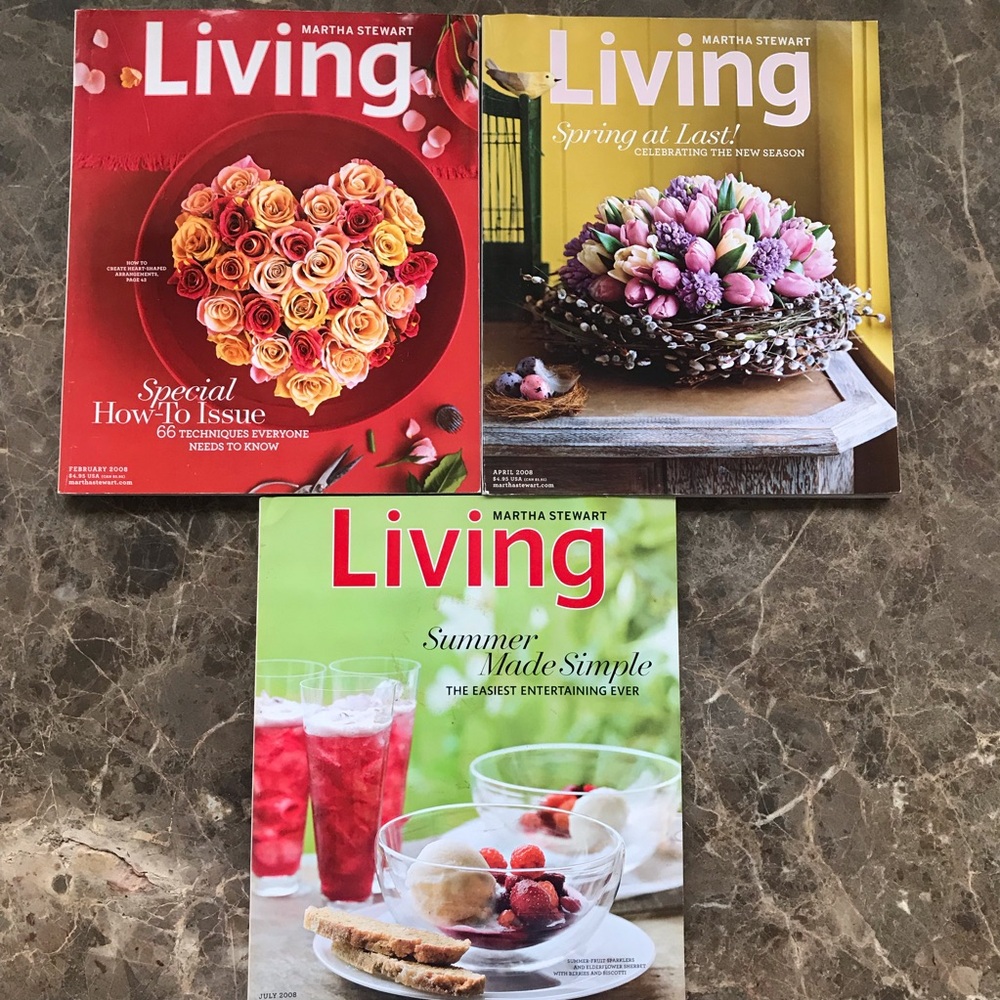 Set of 3 2008 Martha Stewart Living Magazines
